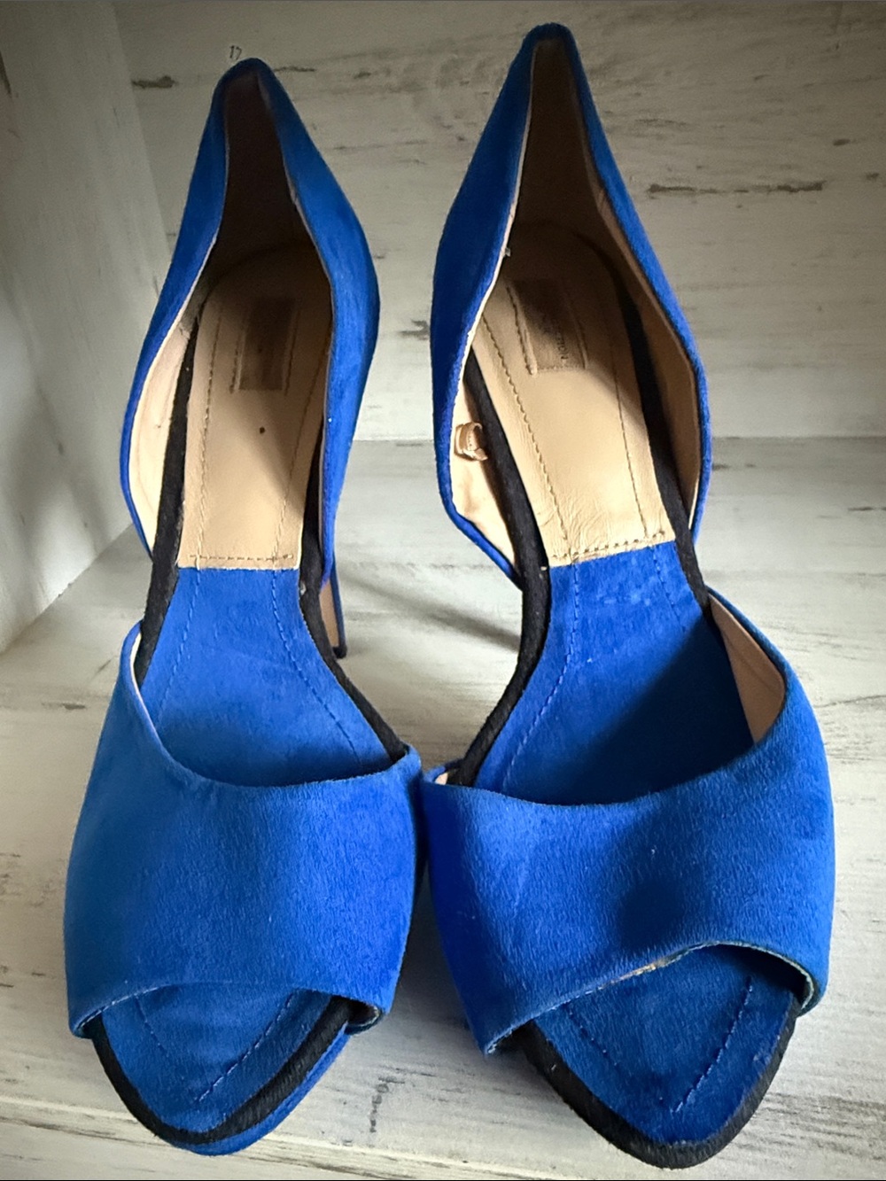 Zara Cobalt Blue Open-Toe Heels